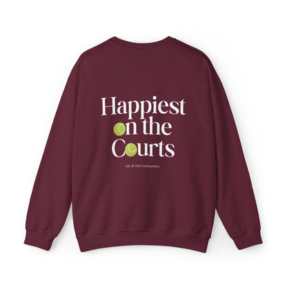 Happiest on the Courts Crewneck Sweatshirt - WT