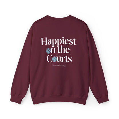 Happiest on the Courts Crewneck Sweatshirt - WT